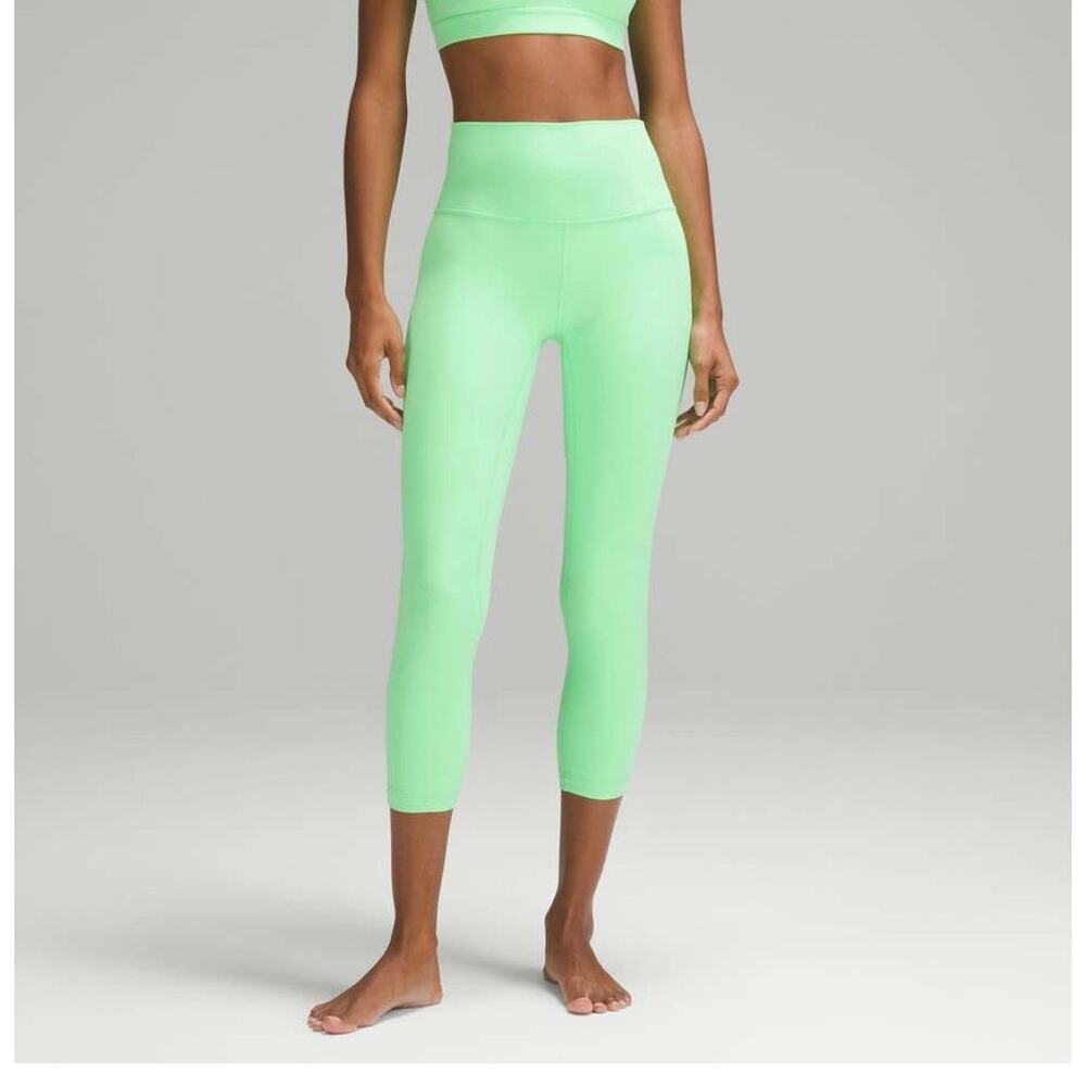 Lululemon Women's Wunder Under Smoothcover High Rise Tight Neon Green‎ Size 8